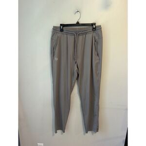 Mens Gray Athletic Jogger Track Pants Stretch Zip Pockets Size XL